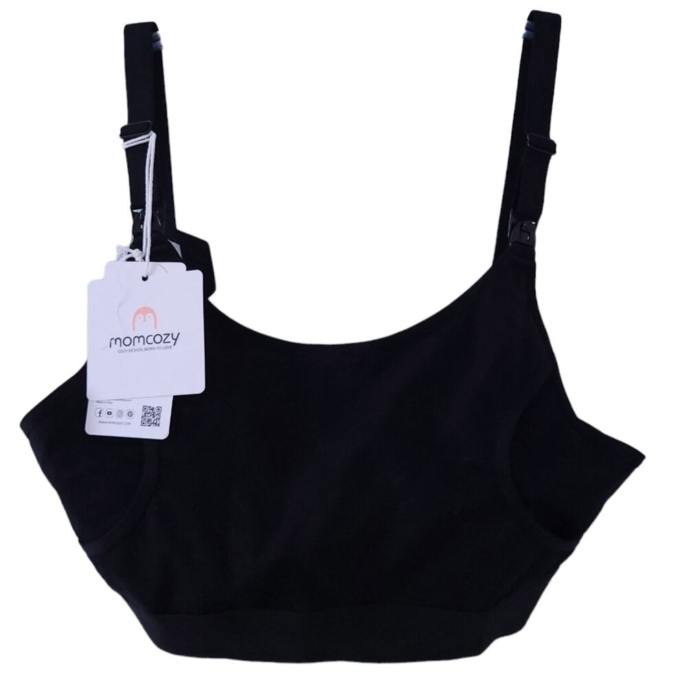 NEW Momcozy Hands Free Nursing Pumping Bra Medium Black Maternity Baby